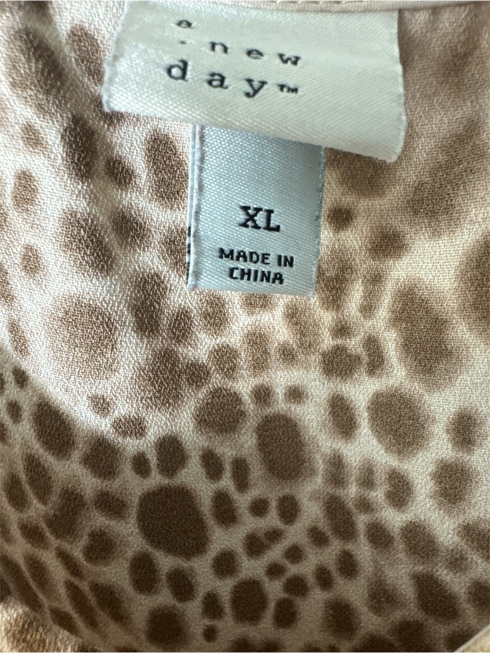 New Day Leopard Print Satin Cami Top - Brown Size XL - Picture 3 of 4